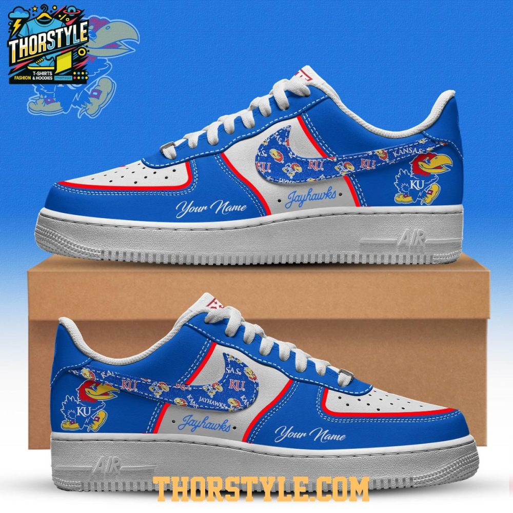 Kansas Jayhawks Rock Chalk Big 12 Ncaa 2025 Personalized Air Force 1 Shoes