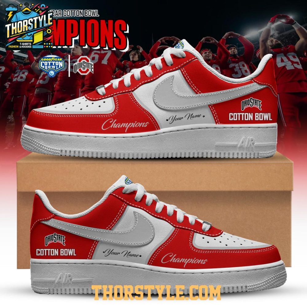 Ohio State Buckeyes Cotton Bowl 2025 Champs Personalized Air Force 1 Shoes