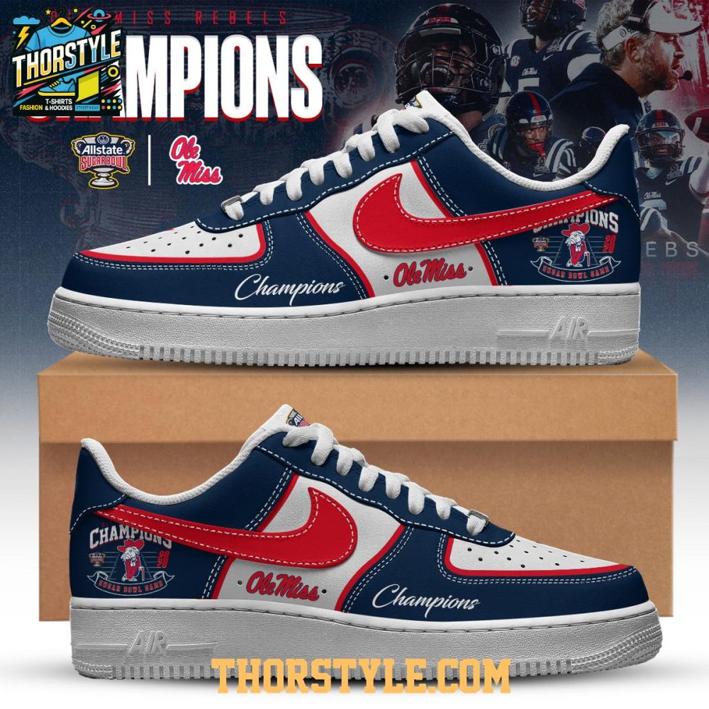 Ole Miss Rebels Sugar Bowl Champions 2025 Personalized Air Force 1 Shoes