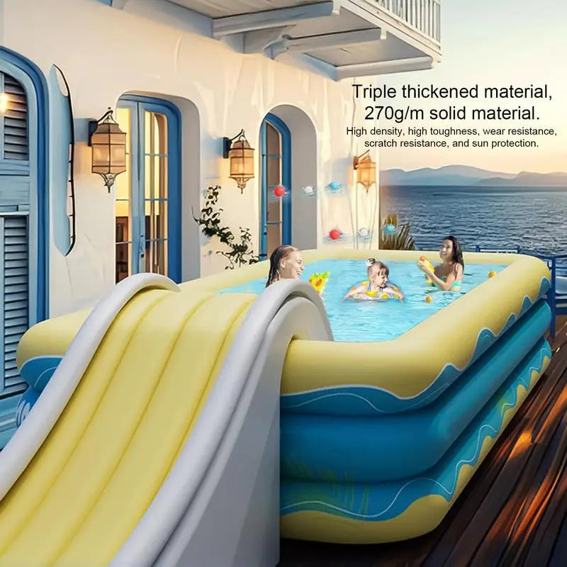 Inflatable Water Slide PVC Two-Way Stable Blow Up Water Slides For Backyard Portable Outdoor Play Center Pool Slide For Inground