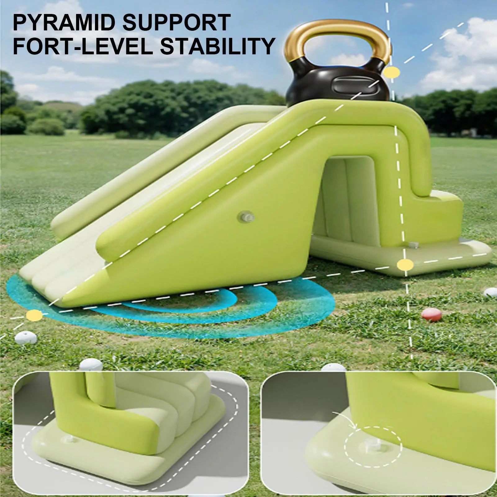 Foldable Blow Up Slide Blow Up Pool Slide Non-Slip Family Gatherings Ramp for Boy Girl Outdoor Recreation Community Water Park
