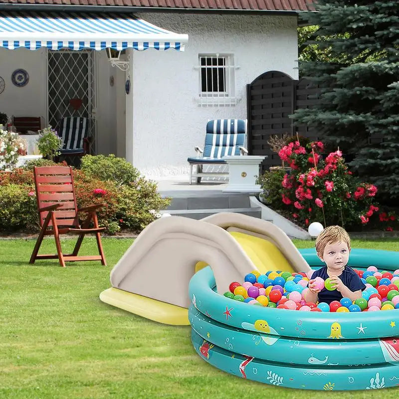 Inflatable Water Slide PVC Two-Way Stable Blow Up Water Slides For Backyard Portable Outdoor Play Center Pool Slide For Inground
