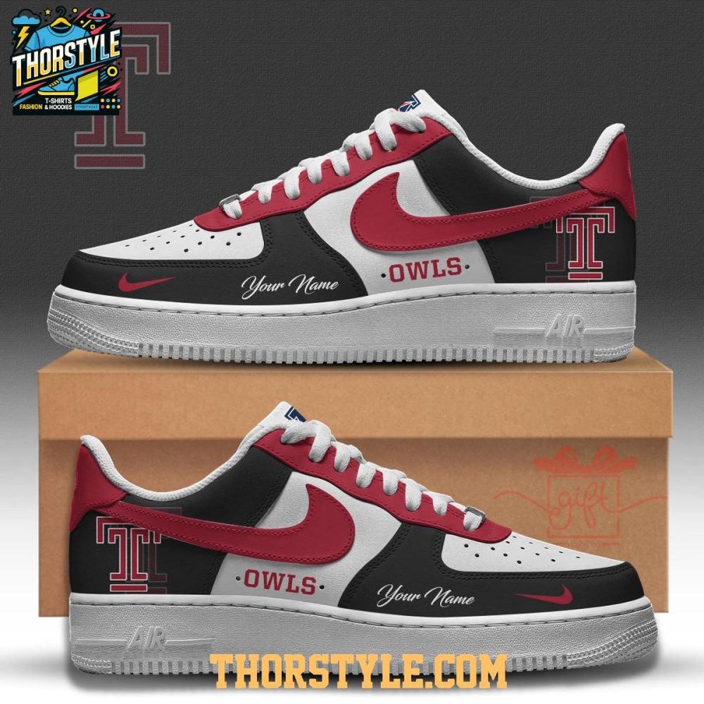 Temple Owls 2025 Temple Made Personalized Air Force 1 Shoes