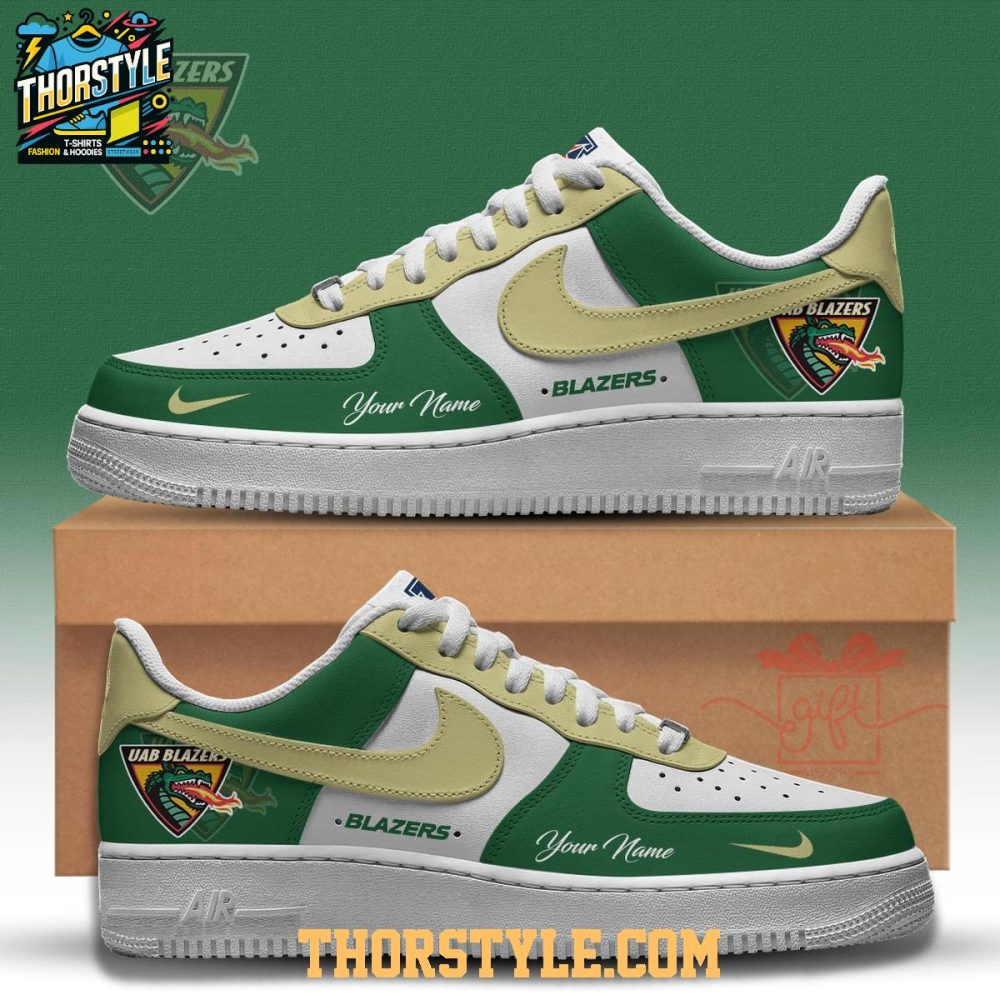 Uab Blazers 2025 Be Seen In Green Personalized Air Force 1 Shoes