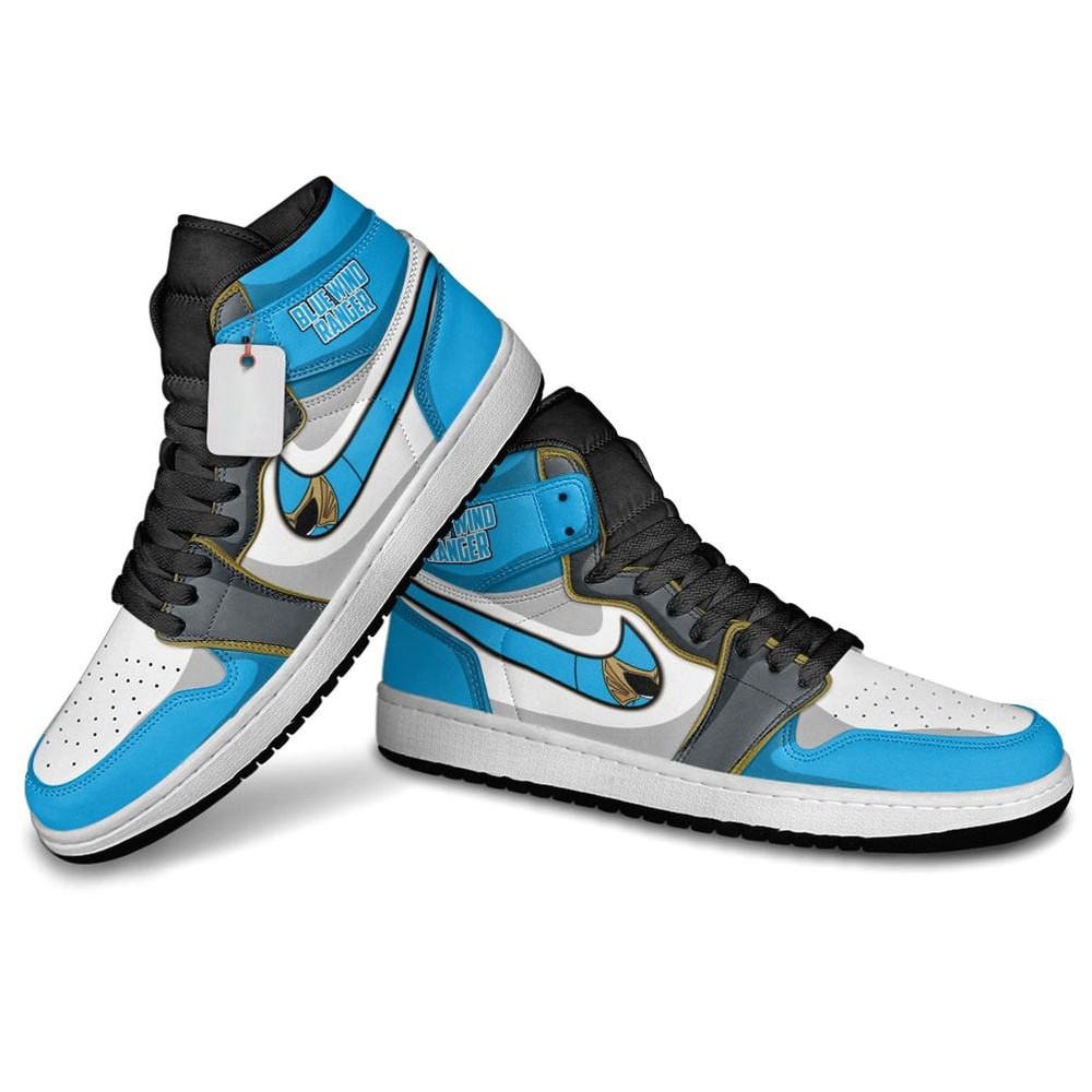 Blue Wind Ranger Movie AJ1 High Top Shoes