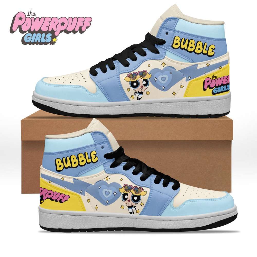 Bubbles The Powerpuff Girls AJ1 High Sneakers Shoes