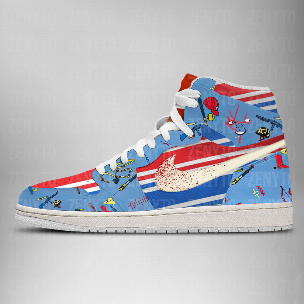 Chucky Halloween J1 High Top Shoes