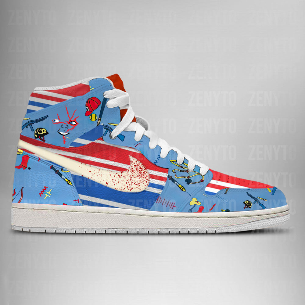 Chucky Halloween J1 High Top Shoes
