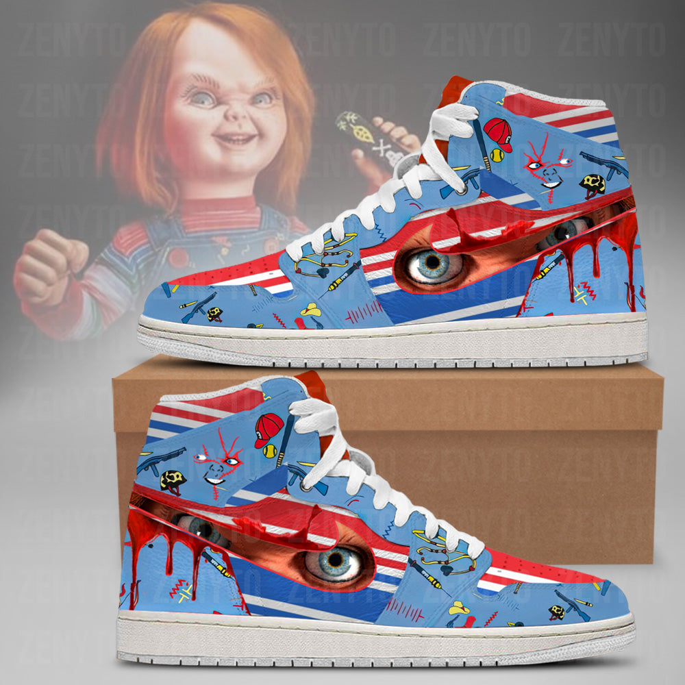 Chucky Halloween J1 High Top Shoes Version 4