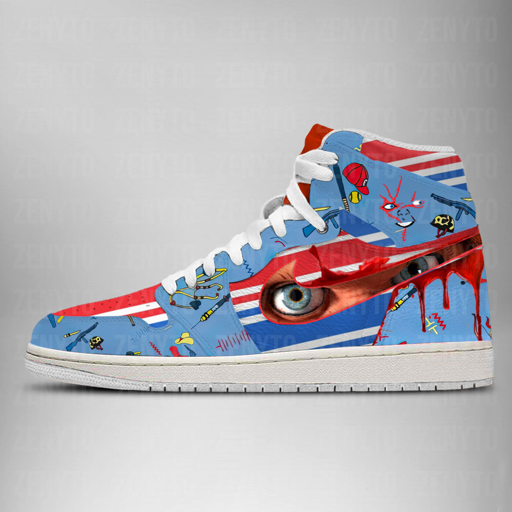 Chucky Halloween J1 High Top Shoes Version 4