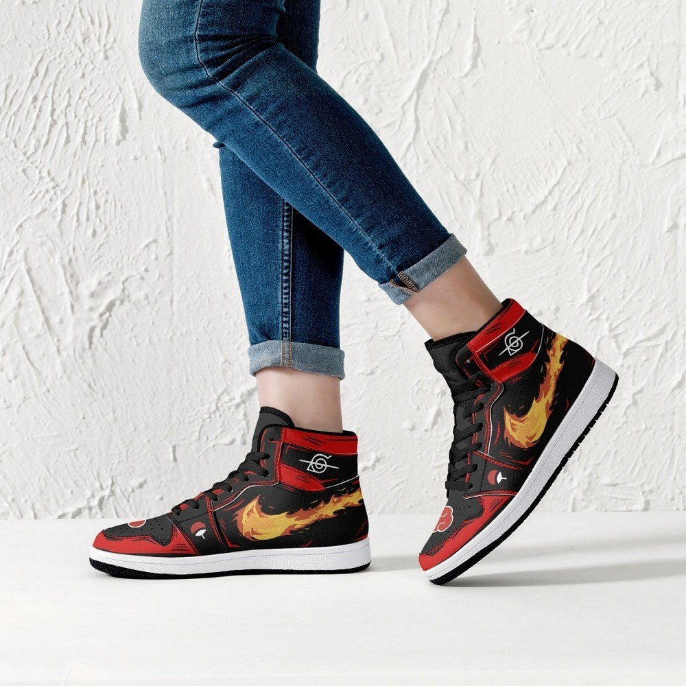 Itachi Clan Fireball Red Cloud Ninja JD1 High Top Shoes