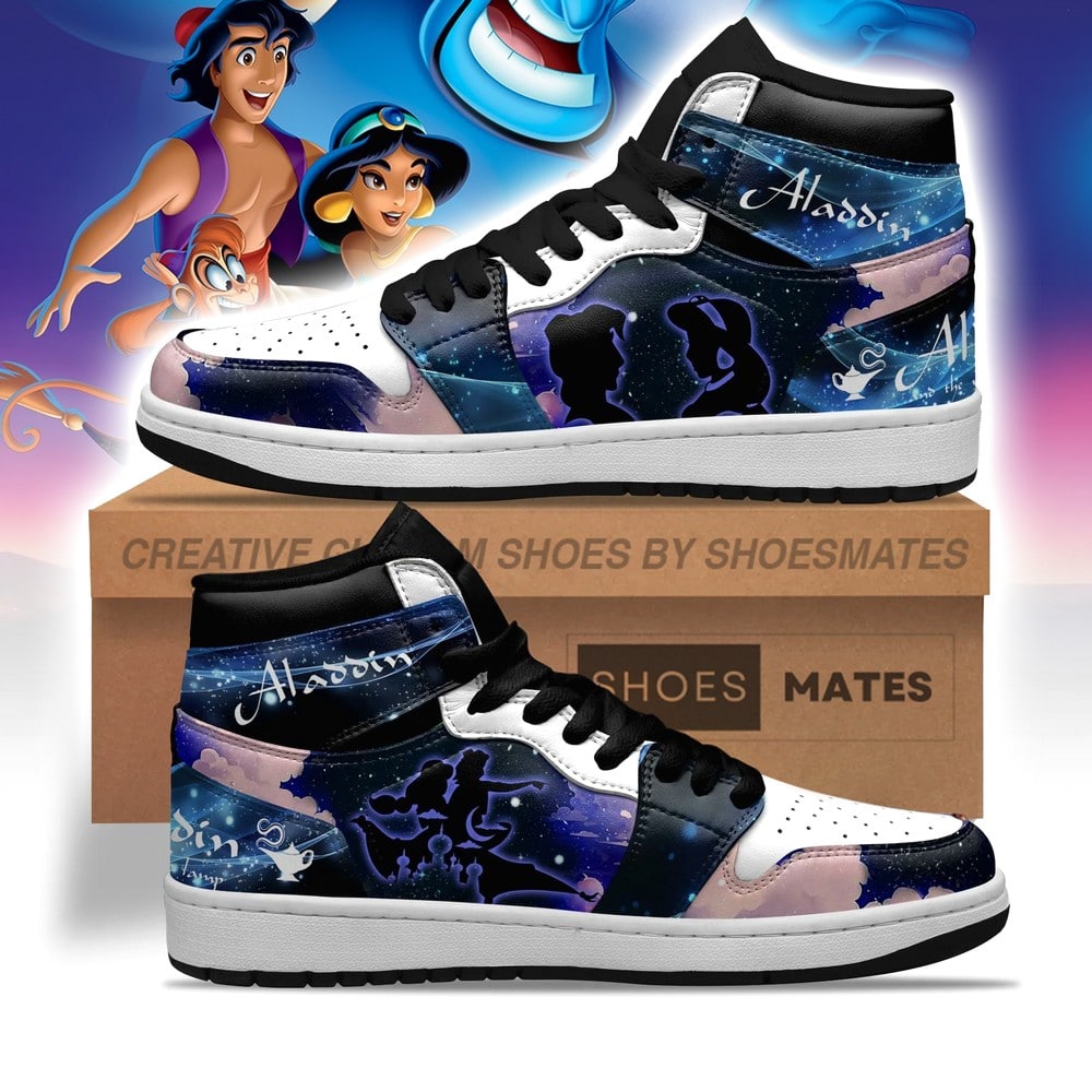 Jasmine and Aladdin AJ1 High Top Shoes