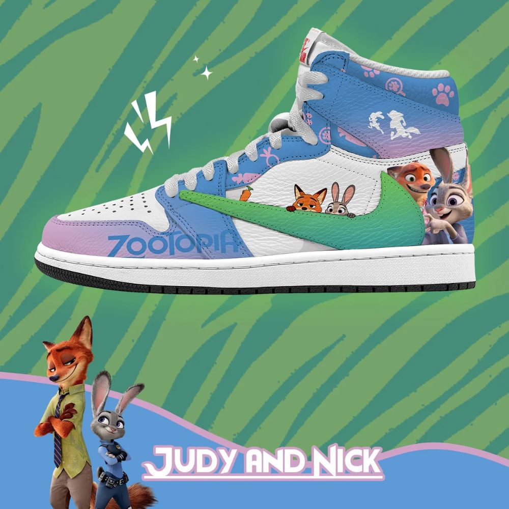 Judy Hopps Nick Wilde Zootopia High Top Shoes