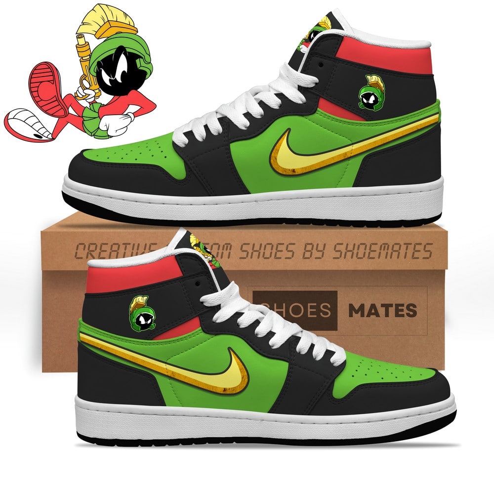 Marvin the Martian Looney Tunes Air Jordan 1 High Top Shoes