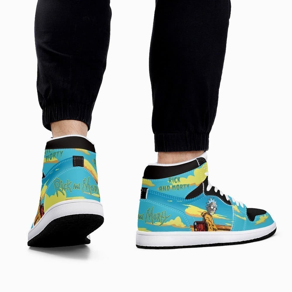 Rick and Morty Crossover Breaking Bad Air Jordan 1 High Top Shoes SMRAMC1