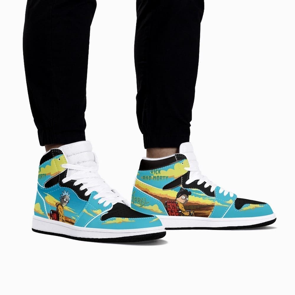 Rick and Morty Crossover Breaking Bad Air Jordan 1 High Top Shoes SMRAMC1