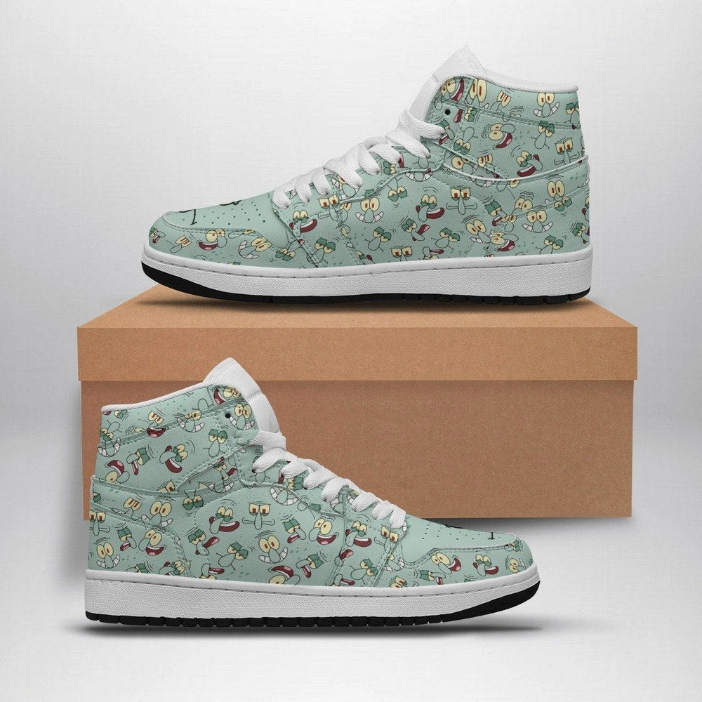 Squidward Faces Spongebob Squarepants AJ1 Shoes