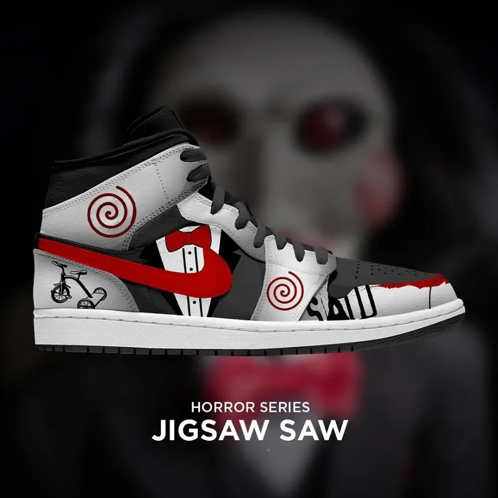 Jigsaw Saw Horror Series High Top Shoes