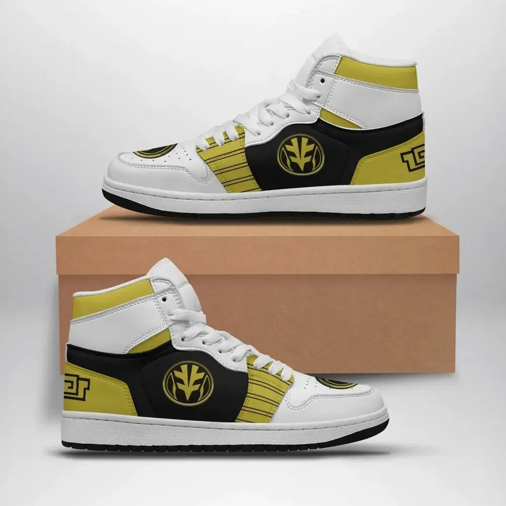 White Ranger Mighty Morphin Special High Top Shoes