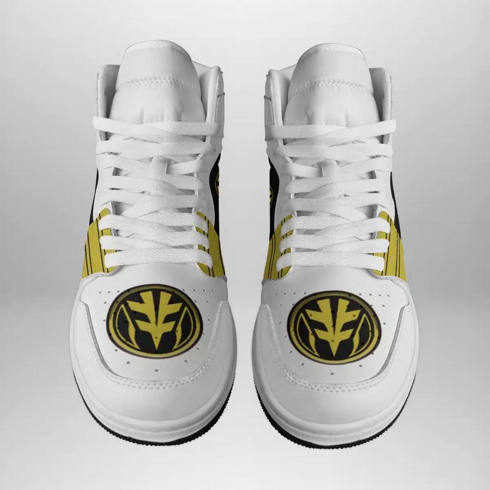 White Ranger Mighty Morphin Power Rangers AJ1 High Top Shoes